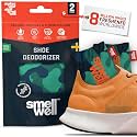 SmellWell - Scented Shoe Deodorizer Inserts - Odor Eliminators - Activated Bamboo Charcoal + Minerals - Natural Fresheners for shoes, bags, gloves - 2 x 1.8oz Original Size - Camo Green
