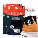 SmellWell - Scented Shoe Deodorizer Inserts - Odor Eliminators - Activated Bamboo Charcoal + Minerals - Natural Fresheners for shoes, bags, gloves - 4 x 1.8oz Original Size - Premium Black