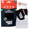 SmellWell - Scented Shoe Deodorizer Inserts - Odor Eliminators - Activated Bamboo Charcoal + Minerals - Natural Fresheners for shoes, bags, gloves - 2 x 1.8oz Original Size - Black Zebra