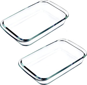 SMILERY Borosilicate Glass Rectangular Dish With Handle