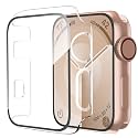 Smiling 2 Pack Case Compatible with Apple Watch Series 3/2 42mm with Tempered Glass Screen Protector, Hard PC Case Overall Protective Cover- Transparent