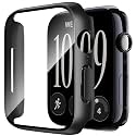 Smiling 2 Pack Case Compatible with Apple Watch Series 12 42mm (2026) with Tempered Glass Screen Protector, Hard PC Case Scratch-Resistant Overall Protective Cover- Black