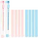 Smilo Retractable Eraser Pen with Refills, 10 Pack, Blue & Pink Colors