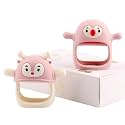Smily Mia Penguin Buddy and Reindeer 2 in 1 Set for All Teething Needs, Light Pink
