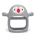 Smily Mia Penguin Buddy Never Drop Silicone Baby Teething Toy for 0-6month Infants, Baby Chew Toys for Teething Pain Relief, Hand Teether for 3-6Months,Gum Massager for Babies (Light Blue)