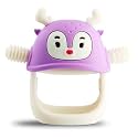 Smily Mia Reindeer Organic Baby Toys 0-6Months, Mitten for 3-6Months, Easy to Hold Stem with Chewing Nubs for Teething Pain Relief for 6-12Months Babies, Light Purple