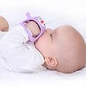 Smily Mia Reindeer Organic Baby Toys 0-6Months, Mitten for 3-6Months, Easy to Hold Stem with Chewing Nubs for Teething Pain Relief for 6-12Months Babies, Light Purple