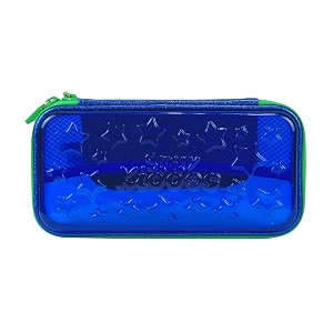 smily pvc transparent hardtop pencil box for kids  durable school pencil case with double zippers mesh pocket amp pen slots  stylish stationery organizer for boys amp girls