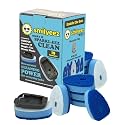 Smilyeez No-Plastic Blue Non-Scratch Sponge Refill with Reusable Clip (10 Pack) for Scotch-Brite's Advanced Soap Control Dishwand - Refill with Adapter, Easy to Install