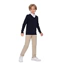 SMINLING Pinker Boys Sweater Pullover School Uniform V-Neck Soft Cotton Clothing