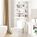 Smiry Bamboo Over The Toilet Storage Cabinet, 4 Tier, White