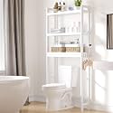 Smiry Bamboo Over The Toilet Storage Cabinet, 3 Tier, White