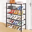 Smiry Bamboo Shoe Rack, 12 Vertical Slats, 5 Tier - 26.8" Wide, Brown