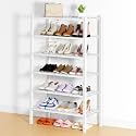 Smiry Bamboo Shoe Rack, 14 Vertical Slats, 6 Tier - 26.8" Wide, White