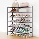Smiry Bamboo Shoe Rack, 16 Vertical Slats, 6 Tier - 33.7" Wide, Brown