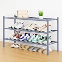 Smiry Bamboo Shoe Rack, 16 Vertical Slats, 3 Tier - 33.7" Wide, Grey