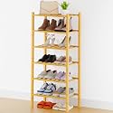 Smiry Bamboo Shoe Rack, 8 Vertical Slats, 6 Tier - 17.3" Wide, Natural