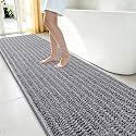 Smiry Bathroom Rugs 120X24, Extra Soft Rubber Backing Chenille Bath Mats