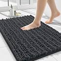 Smiry Bathroom Rugs 24X16, Extra Soft Rubber Backing Chenille Bath Mats