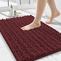 Smiry Bathroom Rugs 24X16, Extra Soft Rubber Backing Chenille Bath Mats