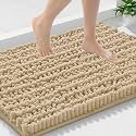 Smiry Bathroom Rugs 30X18, Extra Soft Rubber Backing Chenille Bath Mats