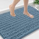 Smiry Bathroom Rugs 30X18, Extra Soft Rubber Backing Chenille Bath Mats