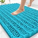 Smiry Bathroom Rugs 30X20, Extra Soft Rubber Backing Chenille Bath Mats
