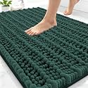 Smiry Bathroom Rugs 30X20, Extra Soft Rubber Backing Chenille Bath Mats