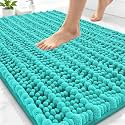 Smiry Bathroom Rugs 30X20, Extra Soft Rubber Backing Chenille Bath Mats
