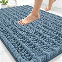 Smiry Bathroom Rugs 30X20, Extra Soft Rubber Backing Chenille Bath Mats
