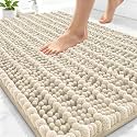 Smiry Bathroom Rugs 30X20, Extra Soft Rubber Backing Chenille Bath Mats
