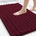 Smiry Bathroom Rugs 30X20, Extra Soft Rubber Backing Chenille Bath Mats
