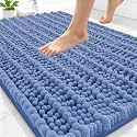 Smiry Bathroom Rugs 30X20, Extra Soft Rubber Backing Chenille Bath Mats