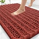 Smiry Bathroom Rugs 30X20, Extra Soft Rubber Backing Chenille Bath Mats