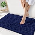 Smiry Bathroom Rugs 32X20, Extra Soft Rubber Backing Chenille Bath Mats