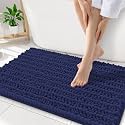 Smiry Bathroom Rugs 34X21, Extra Soft Rubber Backing Chenille Bath Mats
