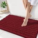 Smiry Bathroom Rugs 34X21, Extra Soft Rubber Backing Chenille Bath Mats
