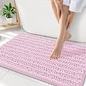 Smiry Bathroom Rugs 34X21, Extra Soft Rubber Backing Chenille Bath Mats