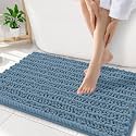 Smiry Bathroom Rugs 34X21, Extra Soft Rubber Backing Chenille Bath Mats