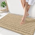 Smiry Bathroom Rugs 34X21, Extra Soft Rubber Backing Chenille Bath Mats