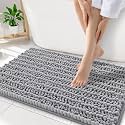 Smiry Bathroom Rugs 34X21, Extra Soft Rubber Backing Chenille Bath Mats
