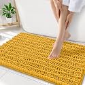 Smiry Bathroom Rugs 34X21, Extra Soft Rubber Backing Chenille Bath Mats