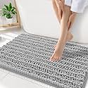 Smiry Bathroom Rugs 34X21, Extra Soft Rubber Backing Chenille Bath Mats