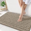 Smiry Bathroom Rugs 34X21, Extra Soft Rubber Backing Chenille Bath Mats