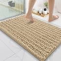 Smiry Bathroom Rugs 35X24, Extra Soft Rubber Backing Chenille Bath Mats