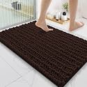 Smiry Bathroom Rugs 35X24, Extra Soft Rubber Backing Chenille Bath Mats