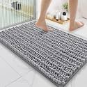 Smiry Bathroom Rugs 35X24, Extra Soft Rubber Backing Chenille Bath Mats