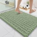 Smiry Bathroom Rugs 35X24, Extra Soft Rubber Backing Chenille Bath Mats