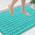 Smiry Bathroom Rugs 36X24, Extra Soft Rubber Backing Chenille Bath Mats