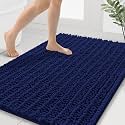 Smiry Bathroom Rugs 40X32, Extra Soft Rubber Backing Chenille Bath Mats